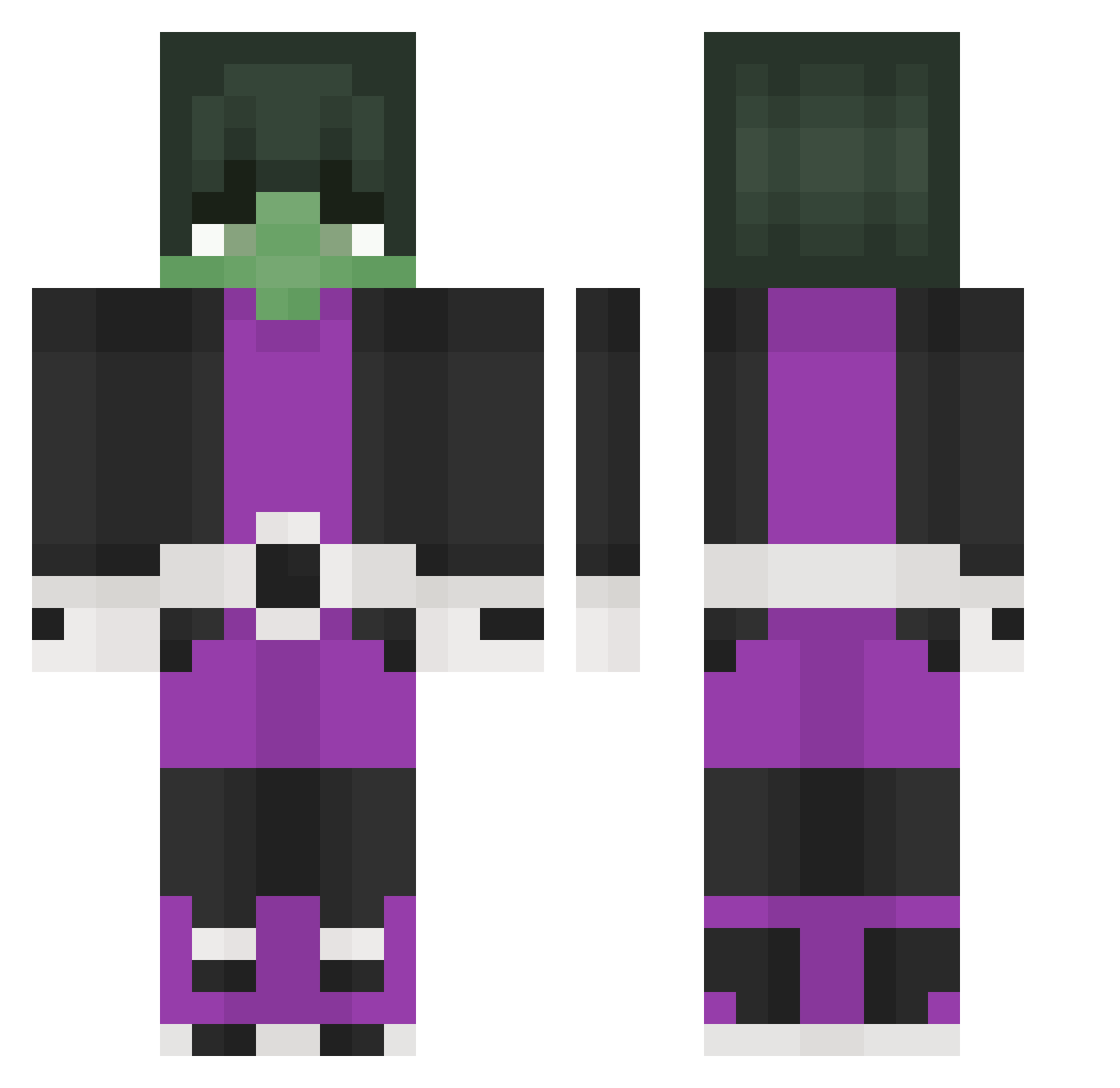 DizzyUtu Minecraft skin, front and back view