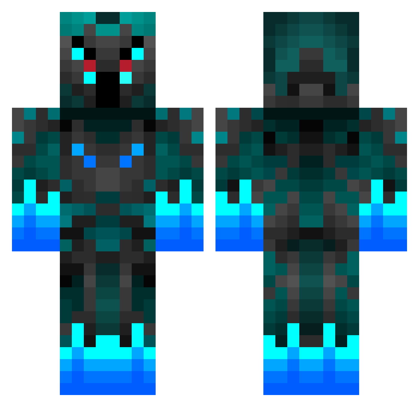 Enflqmed Minecraft skin, front and back view