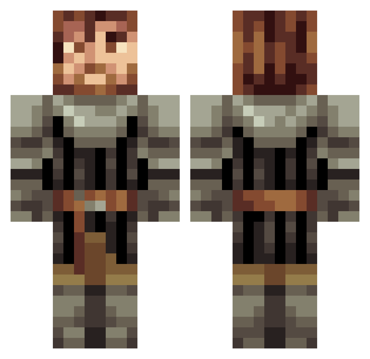 XLynxAfricaX325 Minecraft skin, front and back view