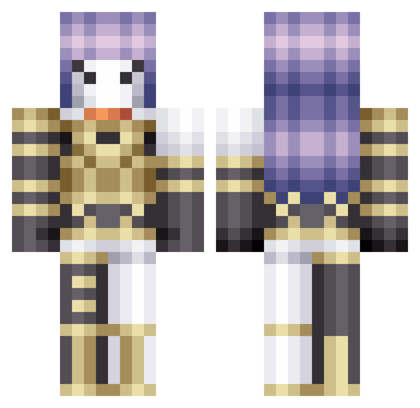 tiziozer0 Minecraft skin, front and back view