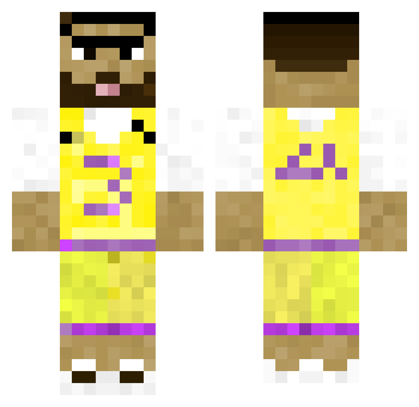 xxxNooa Minecraft skin, front and back view