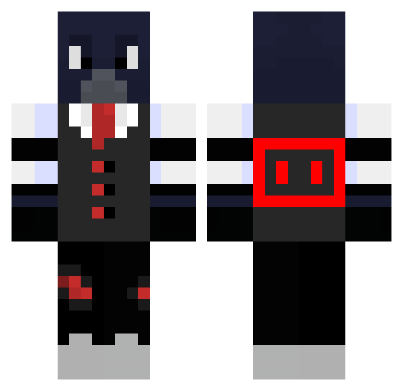 CROW_PRODUCTIONS Minecraft skin, front and back view