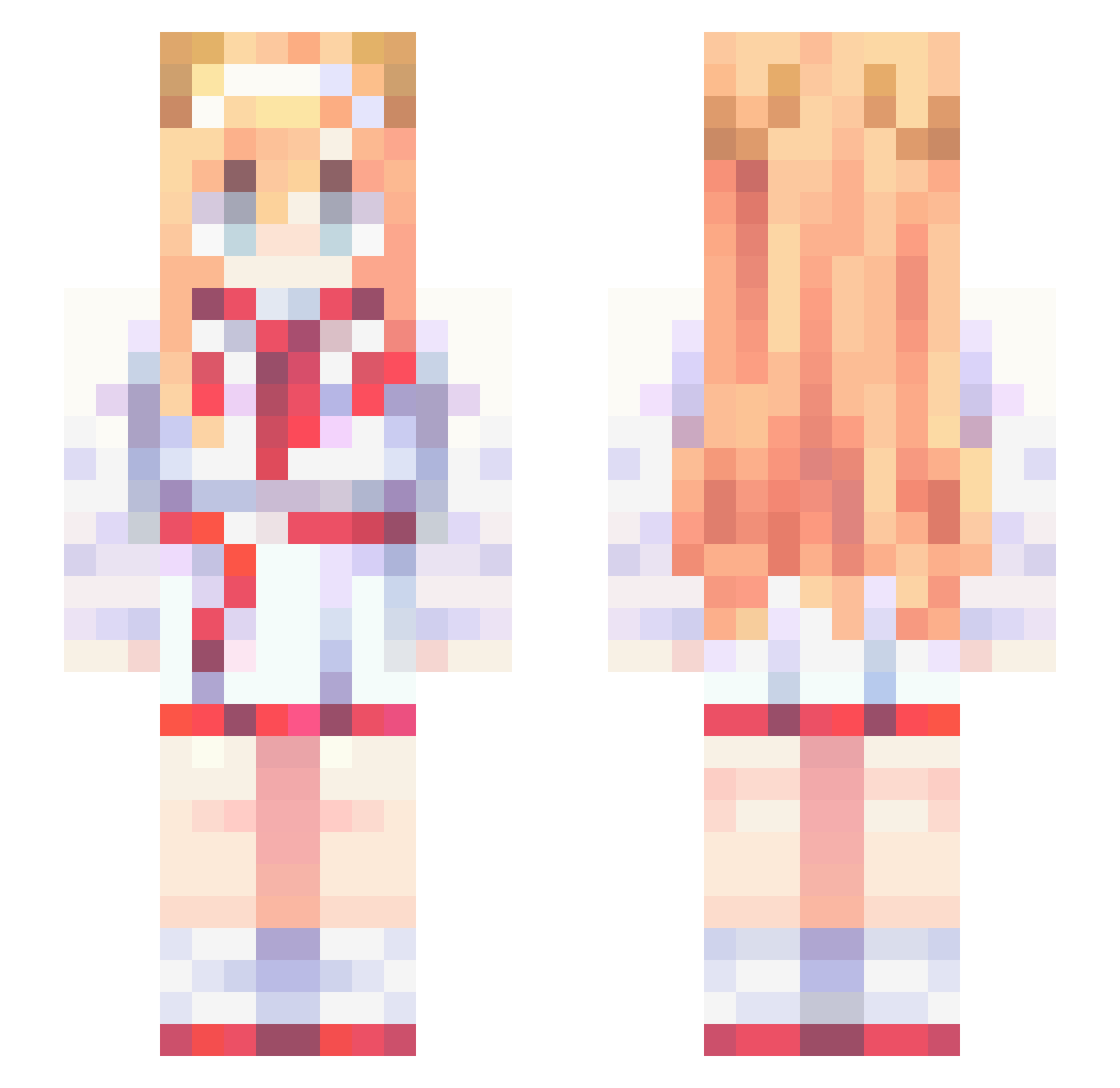 Elacry Minecraft skin, front and back view