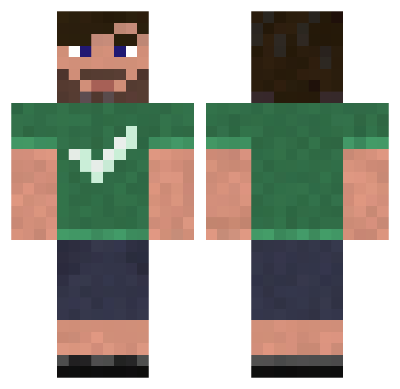 Tmaestro88 Minecraft skin, front and back view