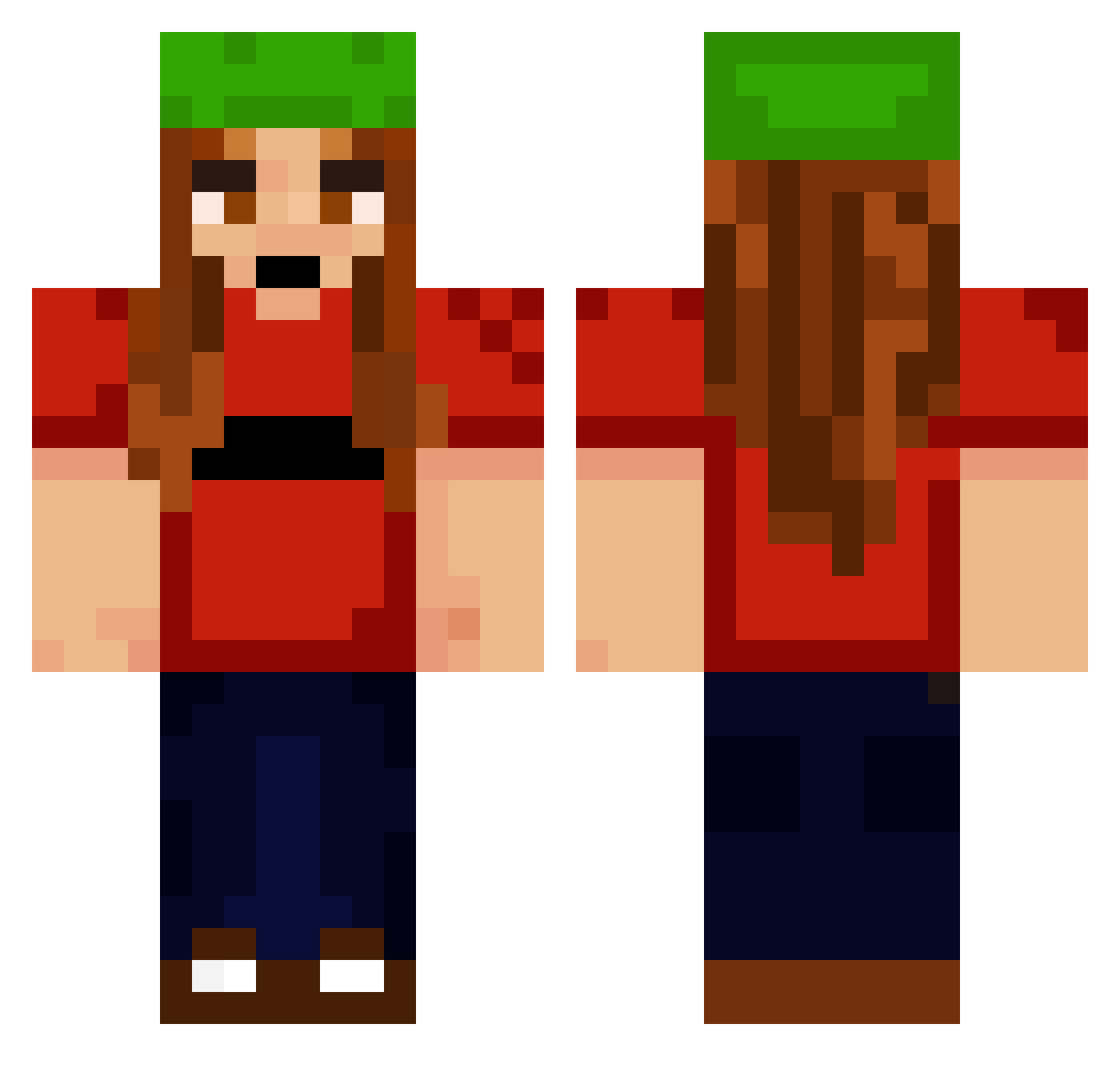 Julimar123 Minecraft skin, front and back view