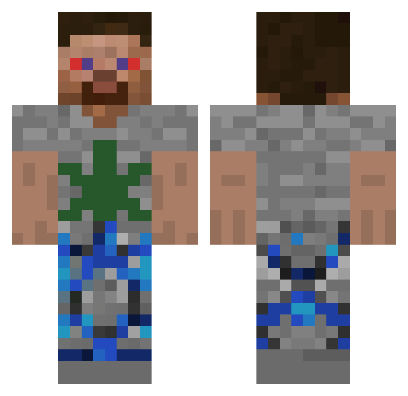 IILLISION Minecraft skin, front and back view
