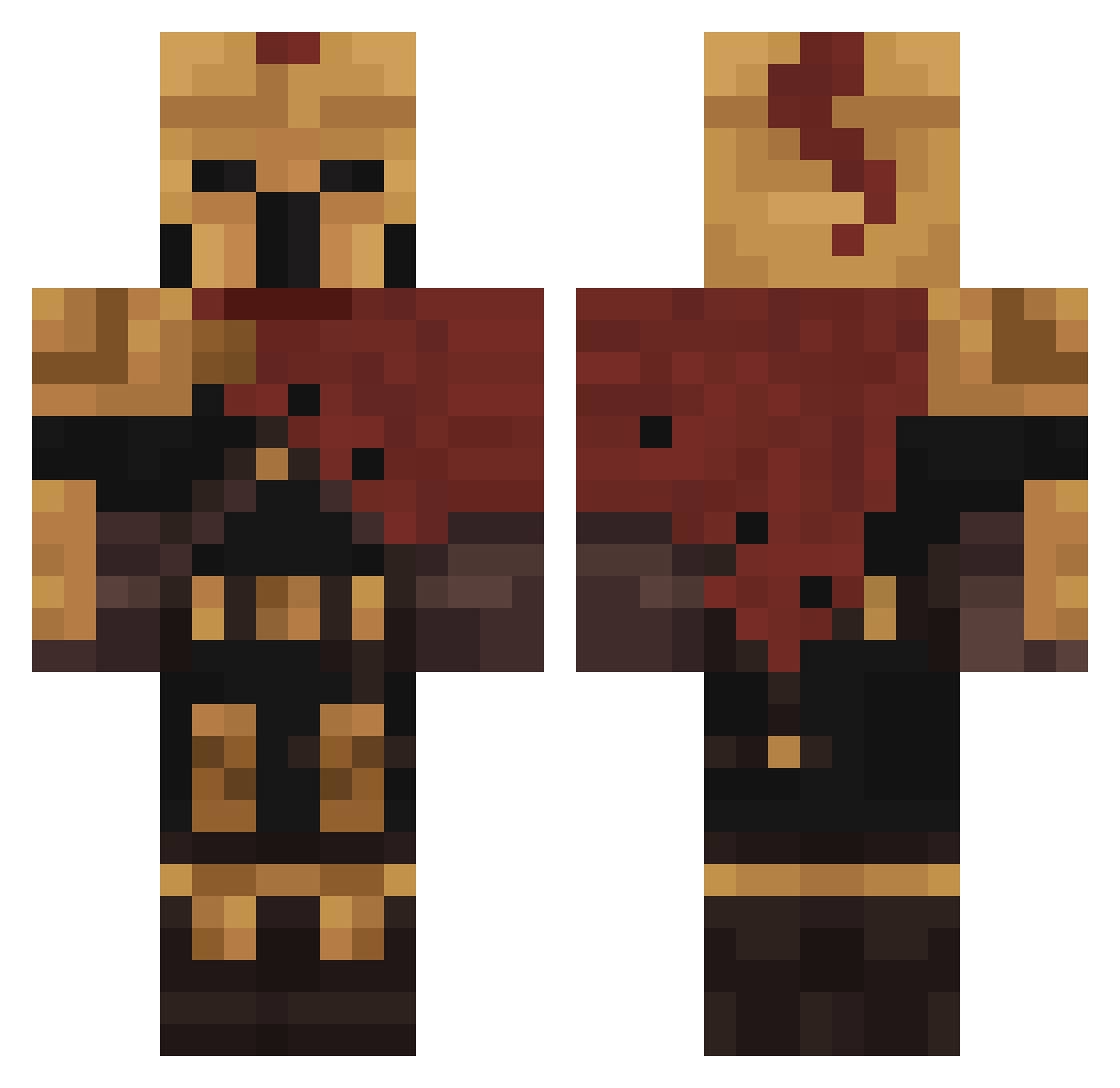 JoesaMC Minecraft skin, front and back view
