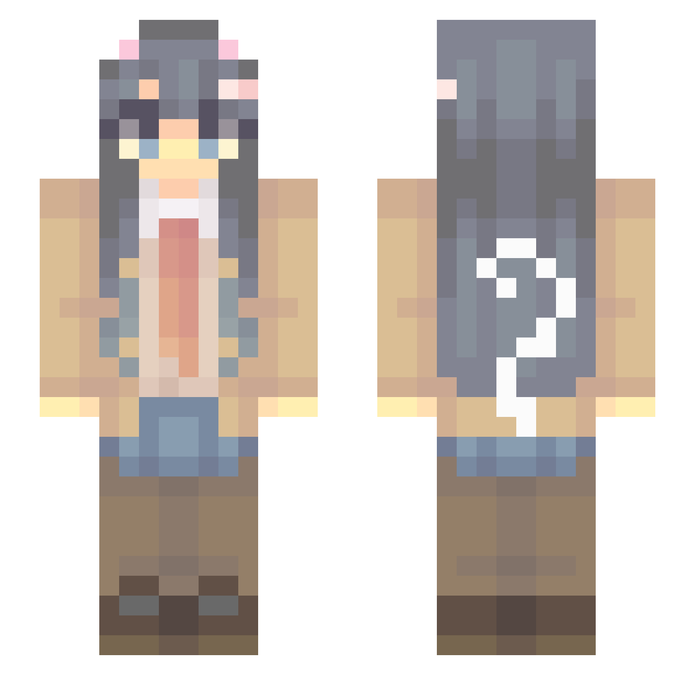 JayrryR Minecraft skin, front and back view