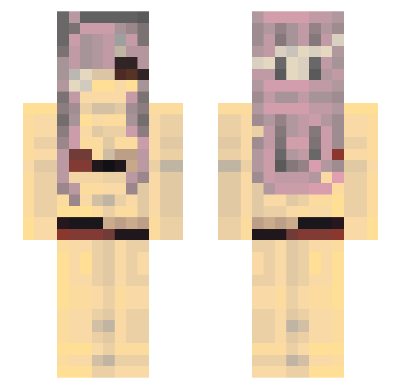 milkyram Minecraft skin, front and back view