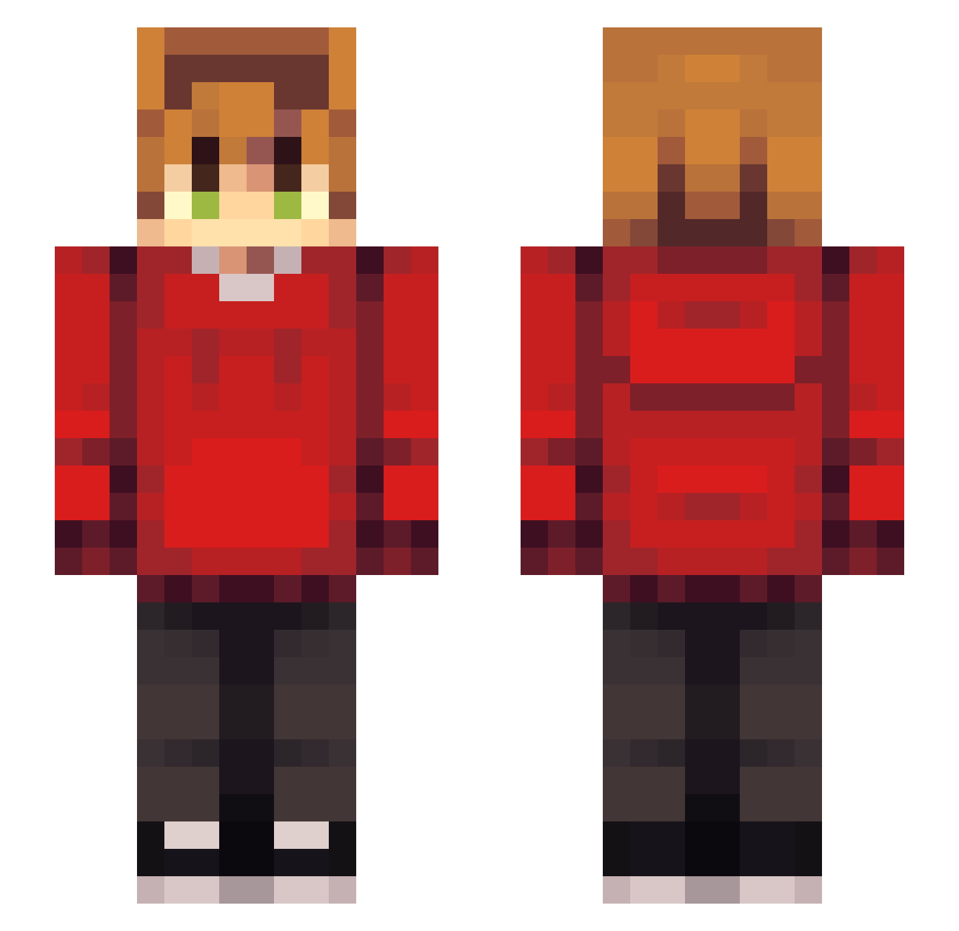 angelfies Minecraft skin, front and back view