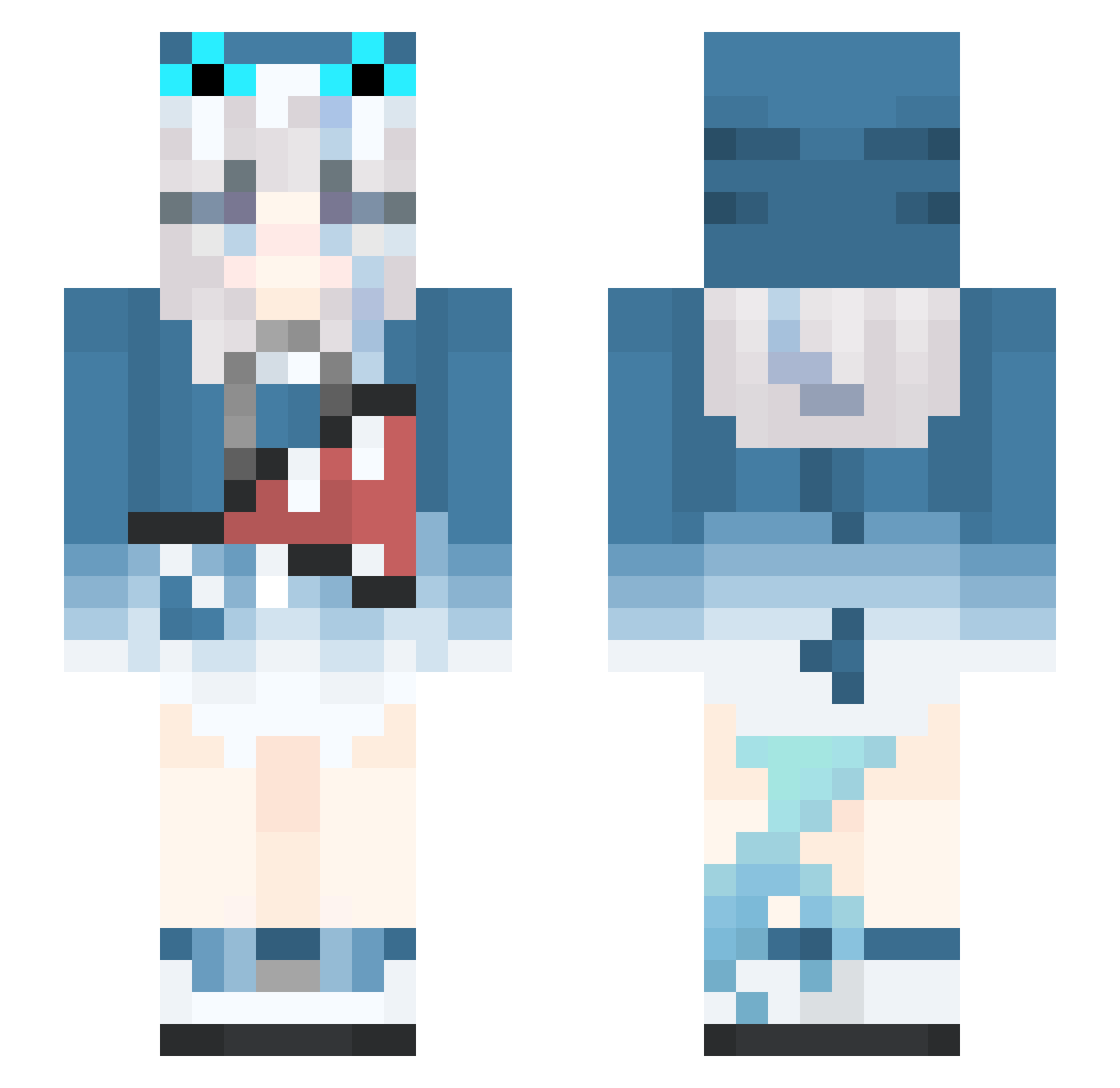 KittyGamer7 Minecraft skin, front and back view