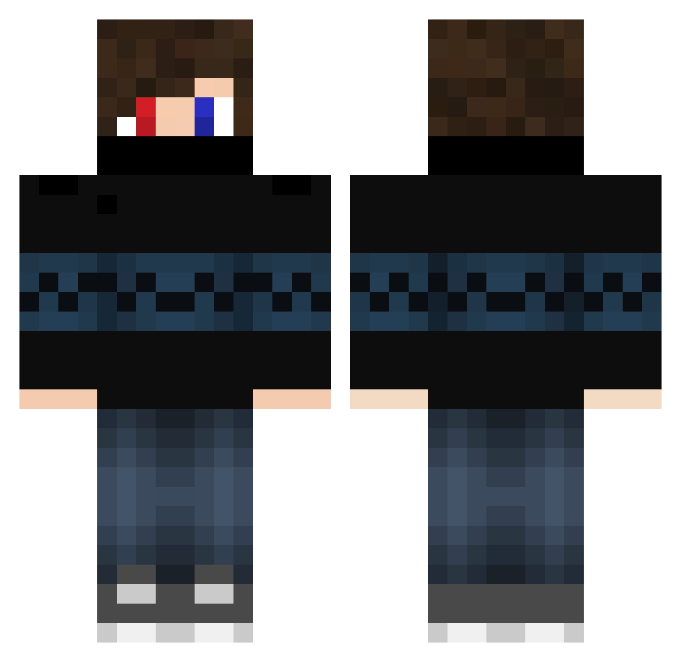 AliXProx Minecraft skin, front and back view