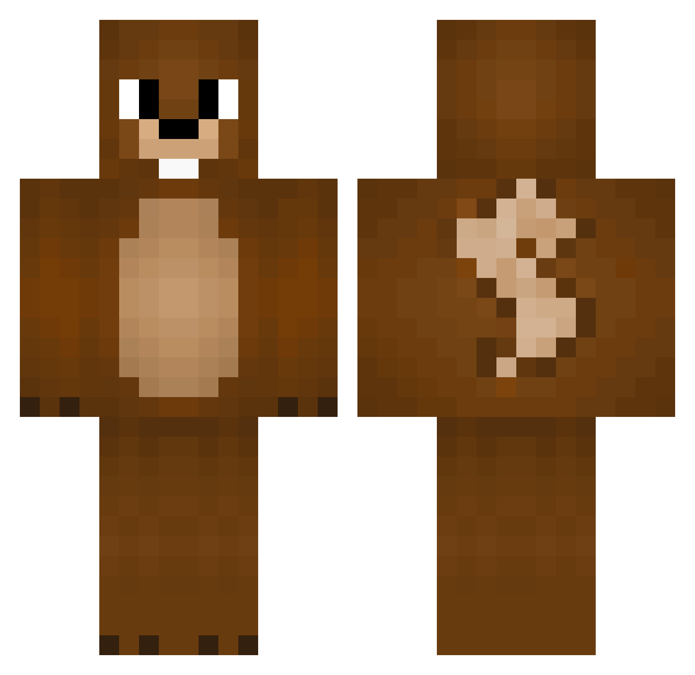 BellaKillsGhast Minecraft skin, front and back view