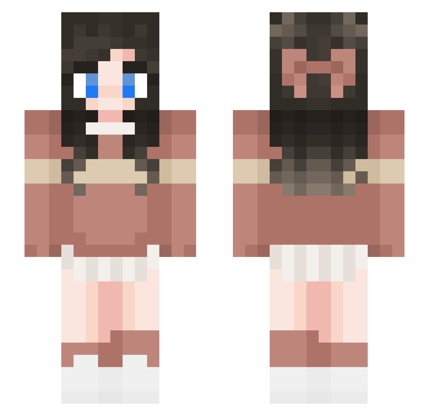 Ashia Minecraft skin, front and back view