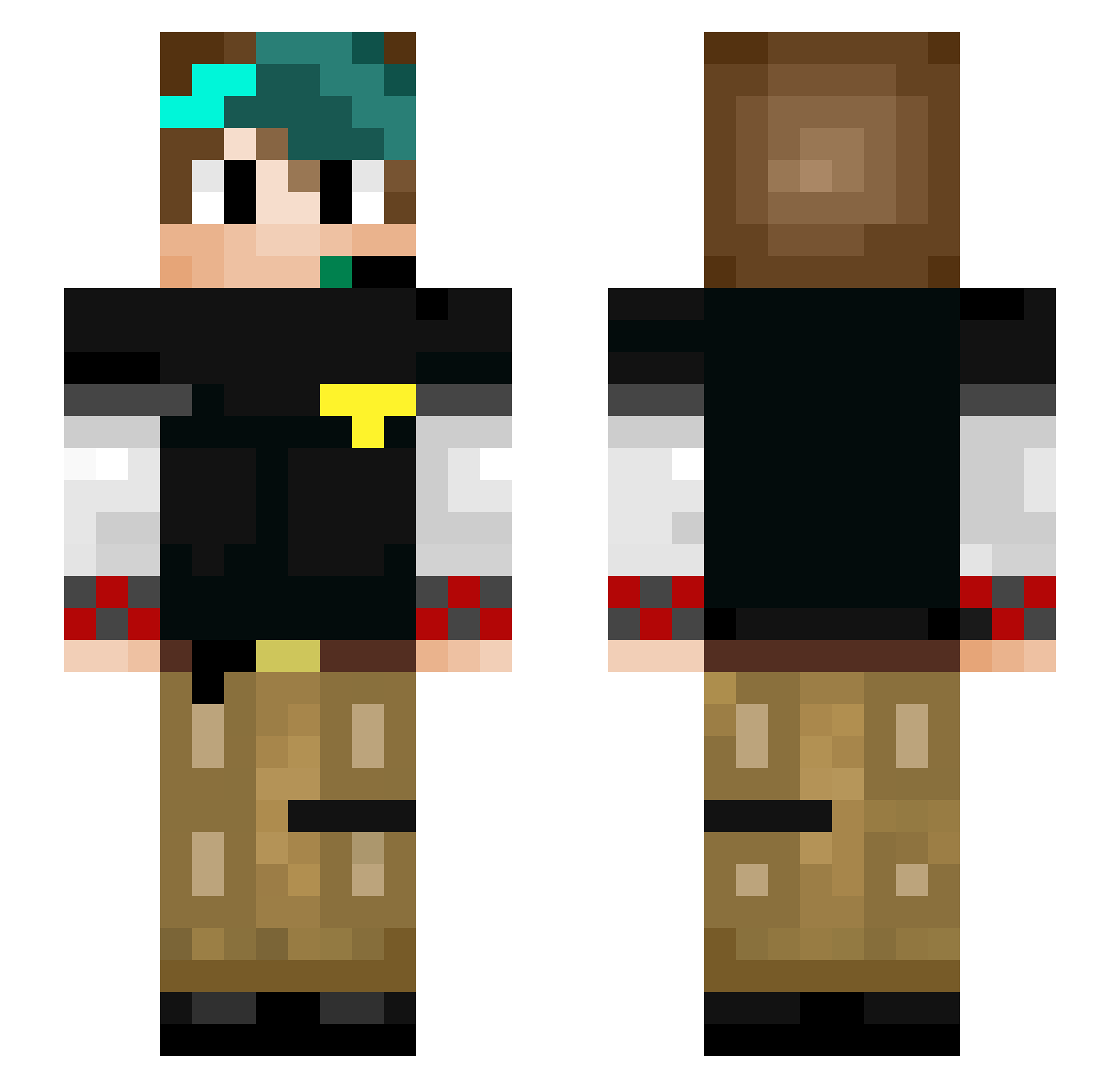 The_HitmanJR Minecraft skin, front and back view