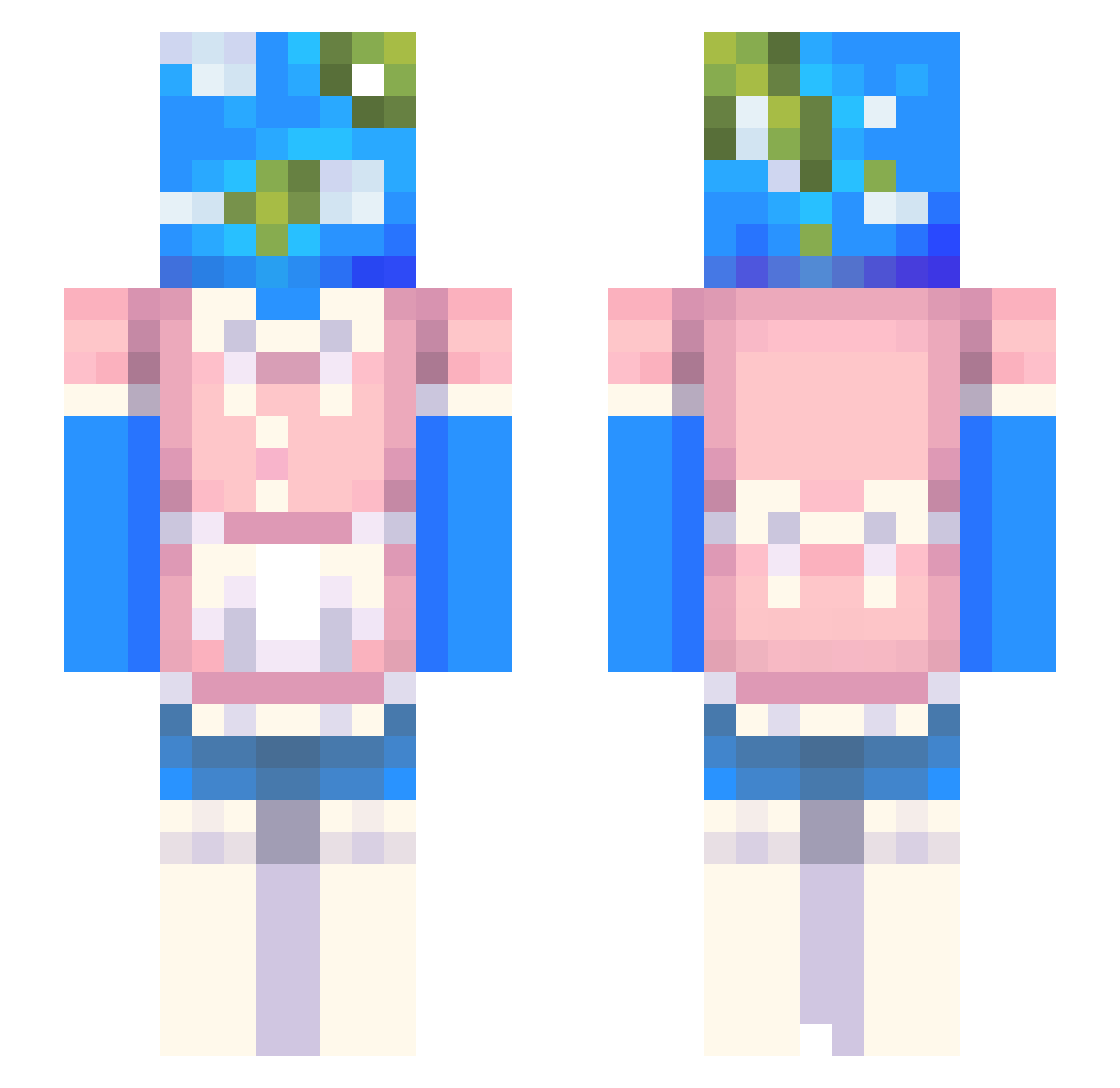 20000Timoha Minecraft skin, front and back view