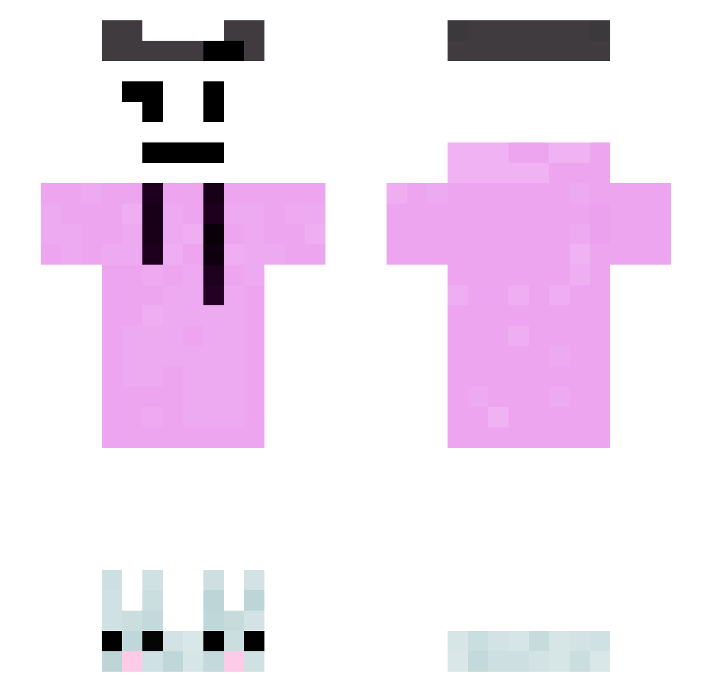 ovvr Minecraft skin, front and back view