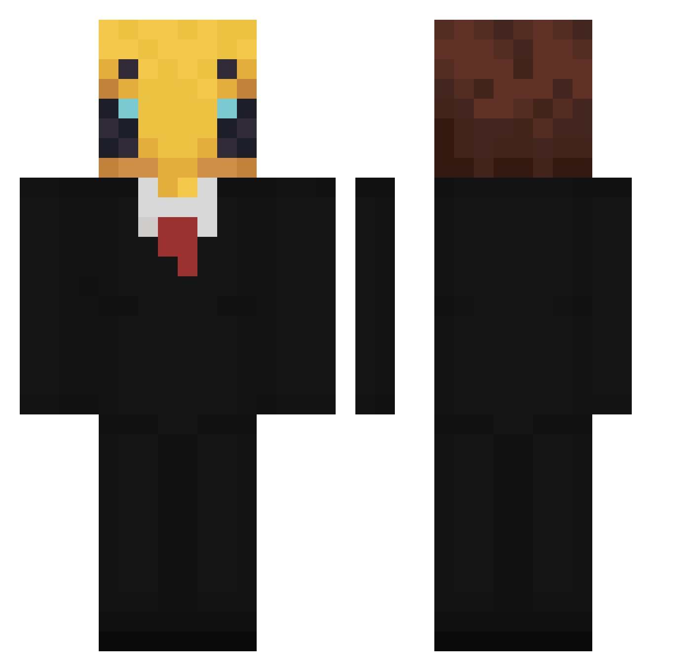 Tapochkek Minecraft skin, front and back view