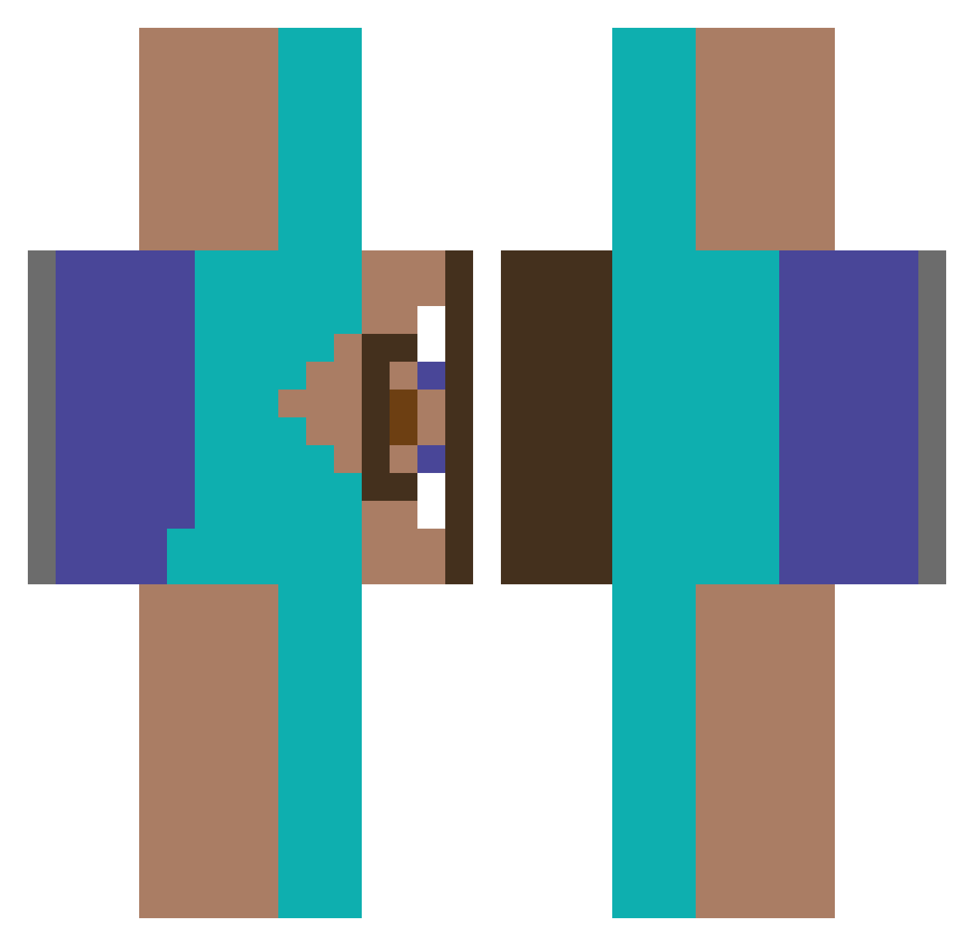 crocsman24 Minecraft skin, front and back view