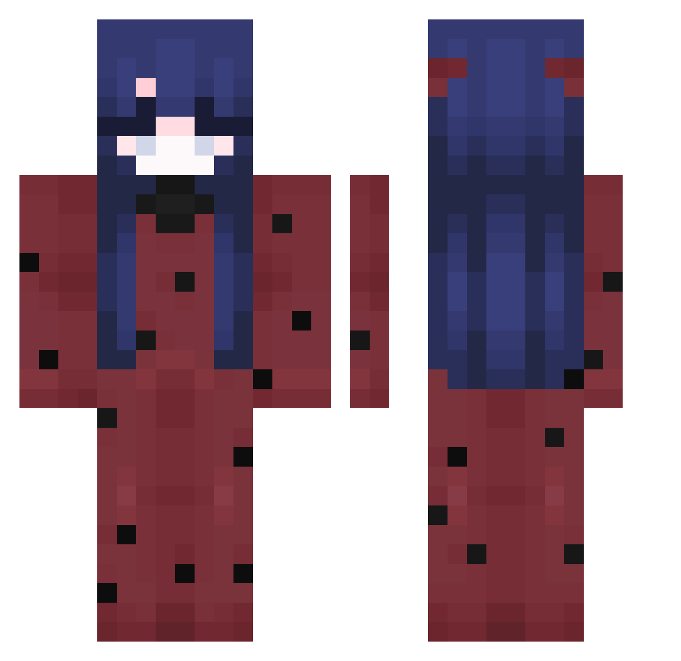 Caroubier Minecraft skin, front and back view