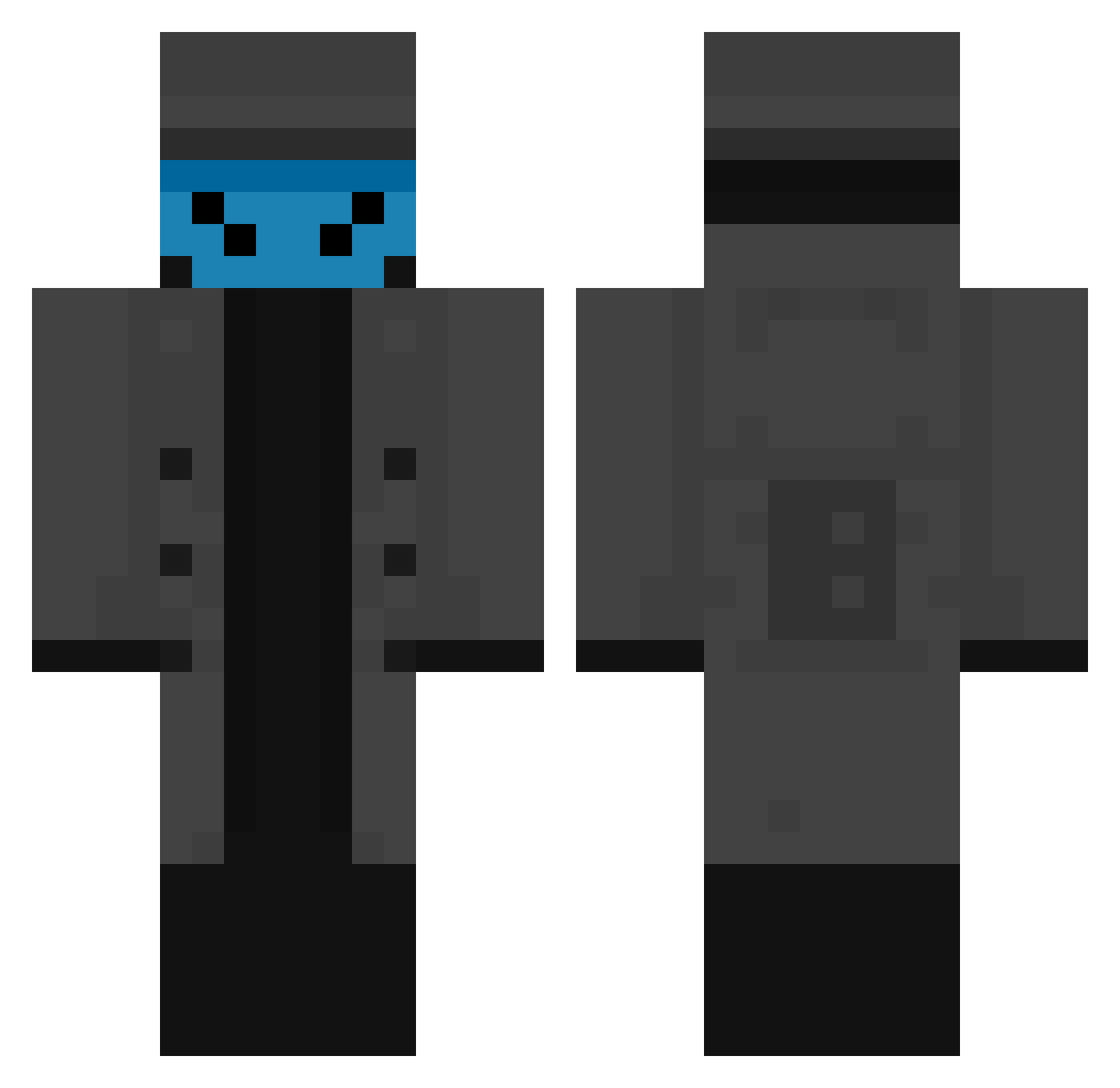 Bernoo Minecraft skin, front and back view
