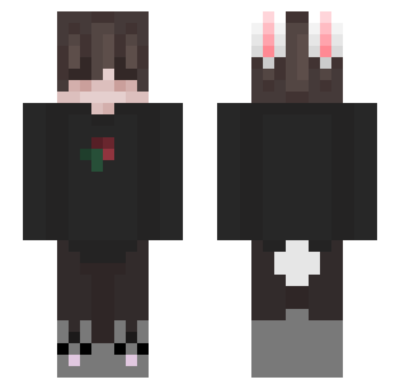 Henryys Minecraft skin, front and back view