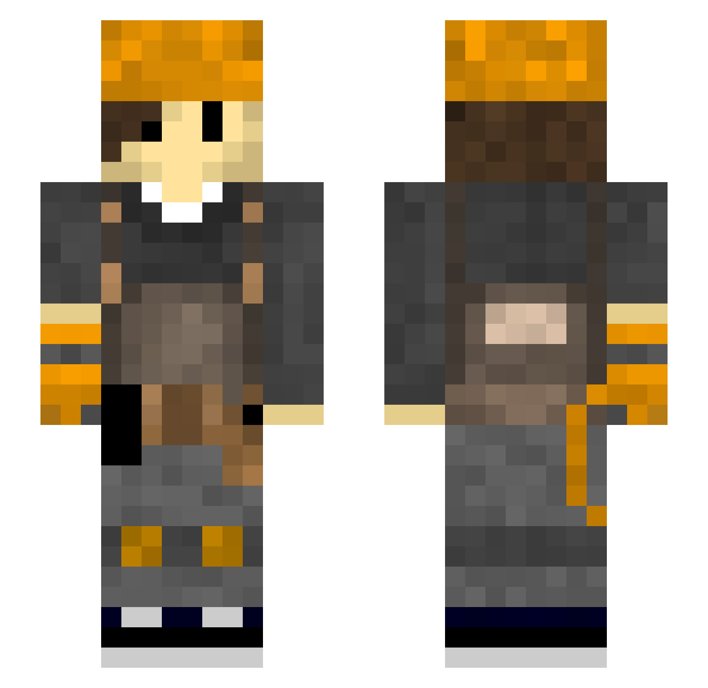 eV_Hertz Minecraft skin, front and back view