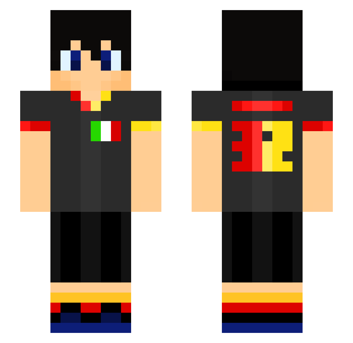 nessun32 Minecraft skin, front and back view