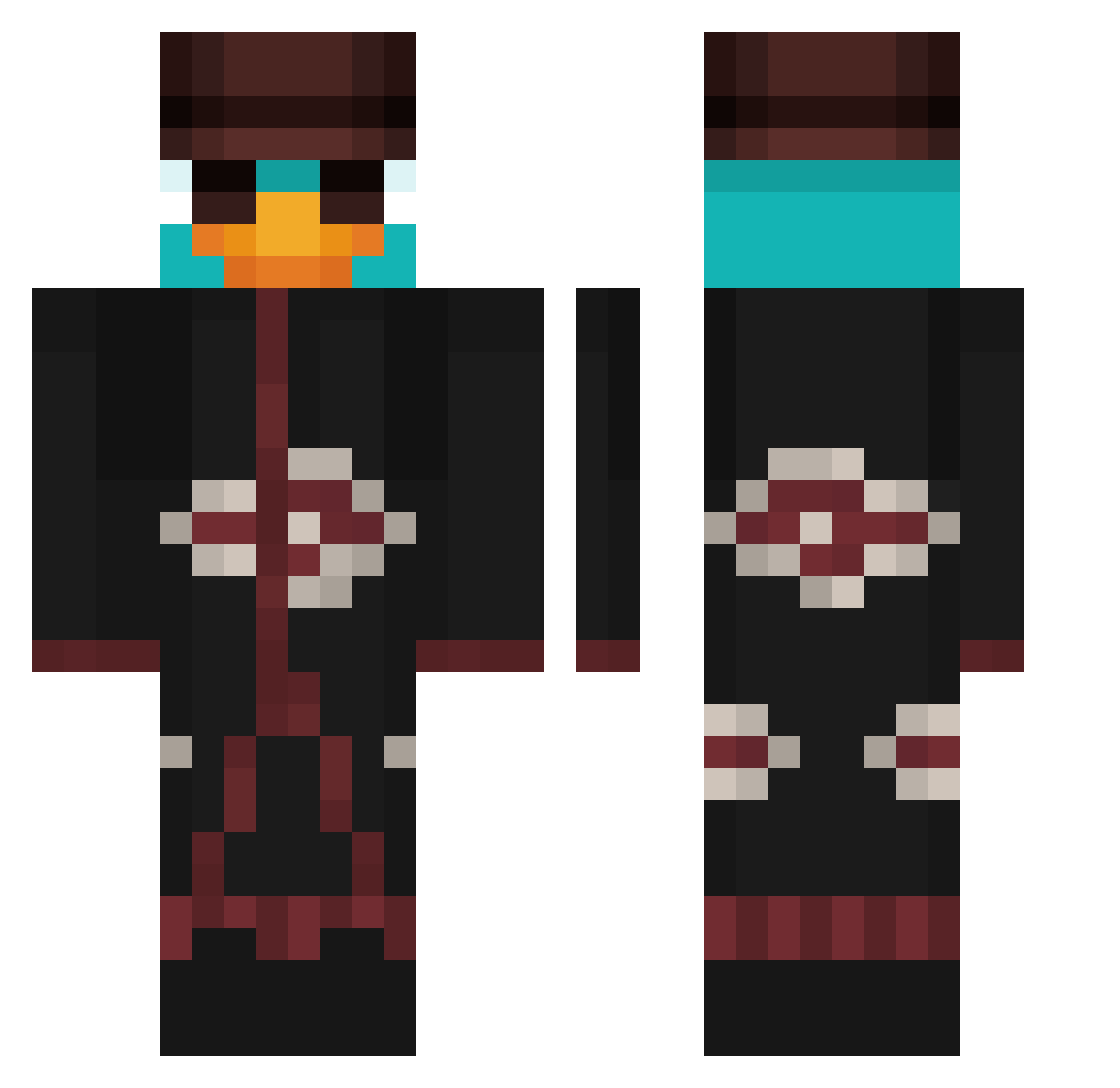 SasuKage08 Minecraft skin, front and back view
