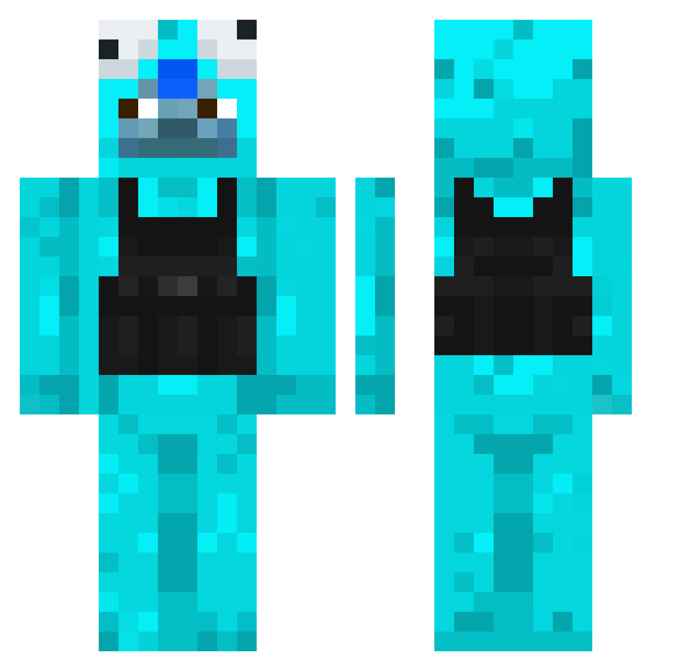 AgentOzzyy Minecraft skin, front and back view