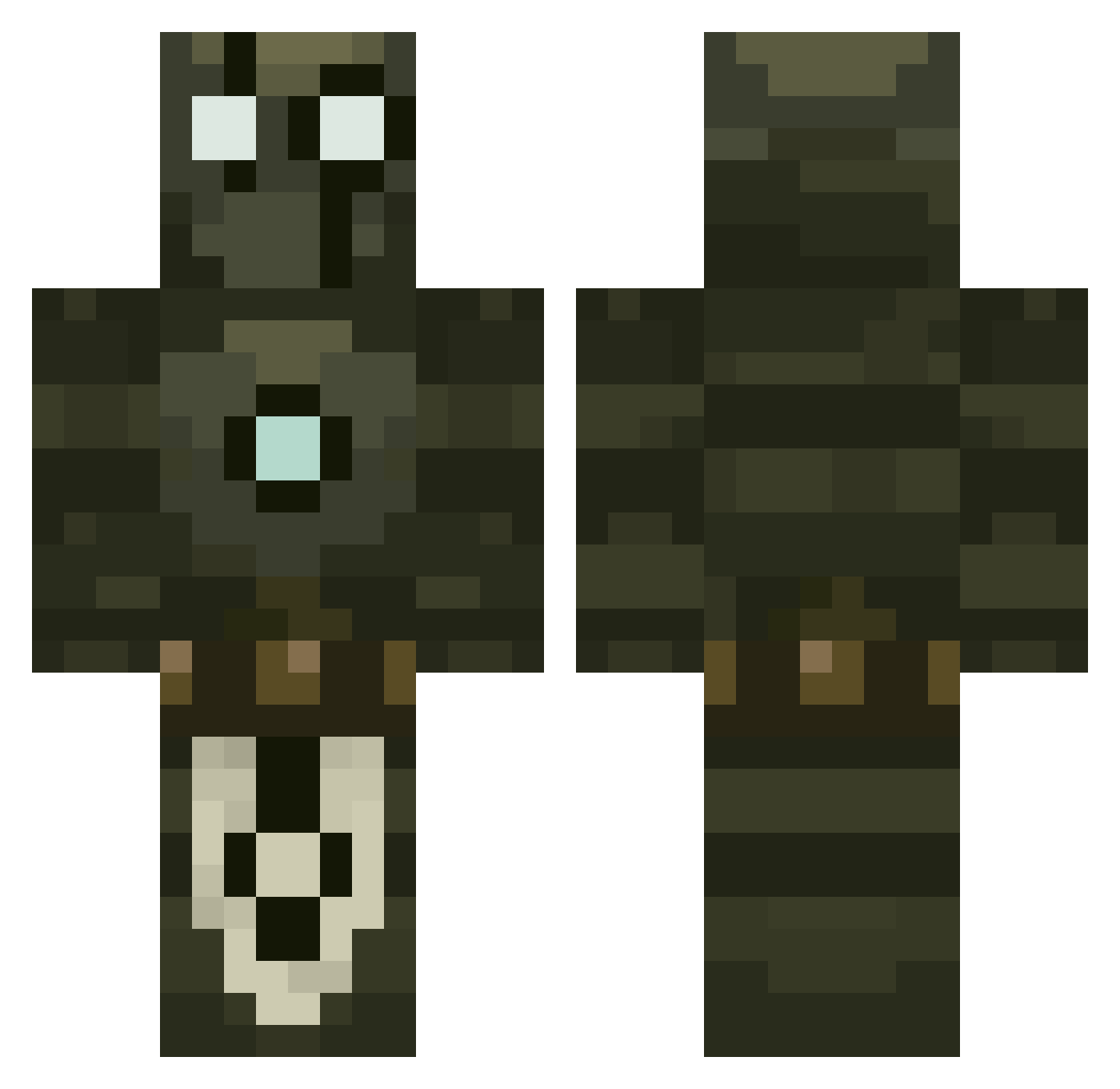 SliYawi Minecraft skin, front and back view