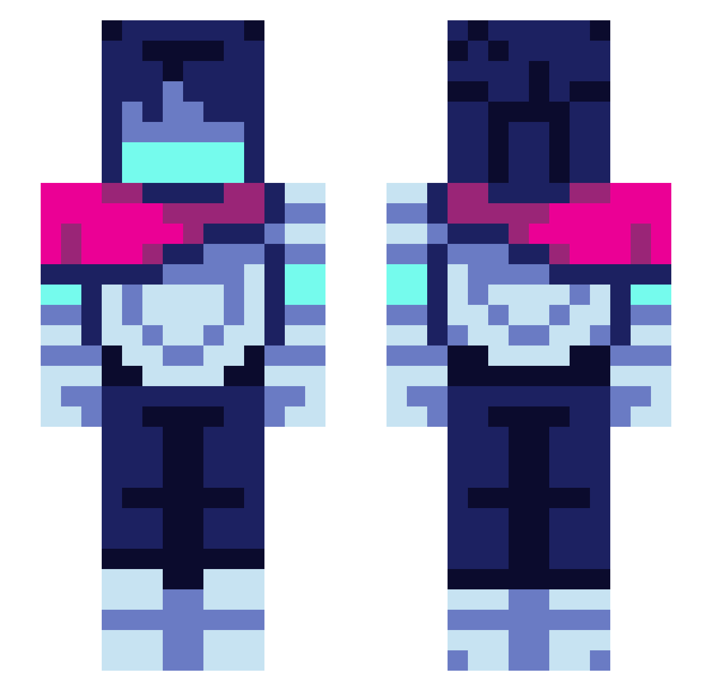 ArcAngel_Leon1 Minecraft skin, front and back view