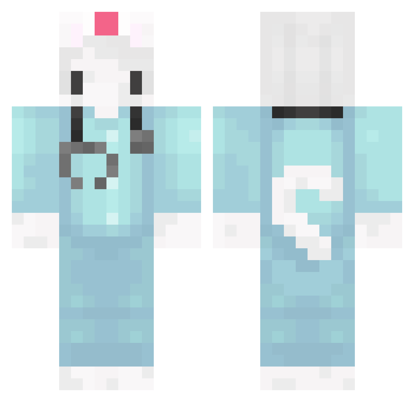 deteriorations Minecraft skin, front and back view