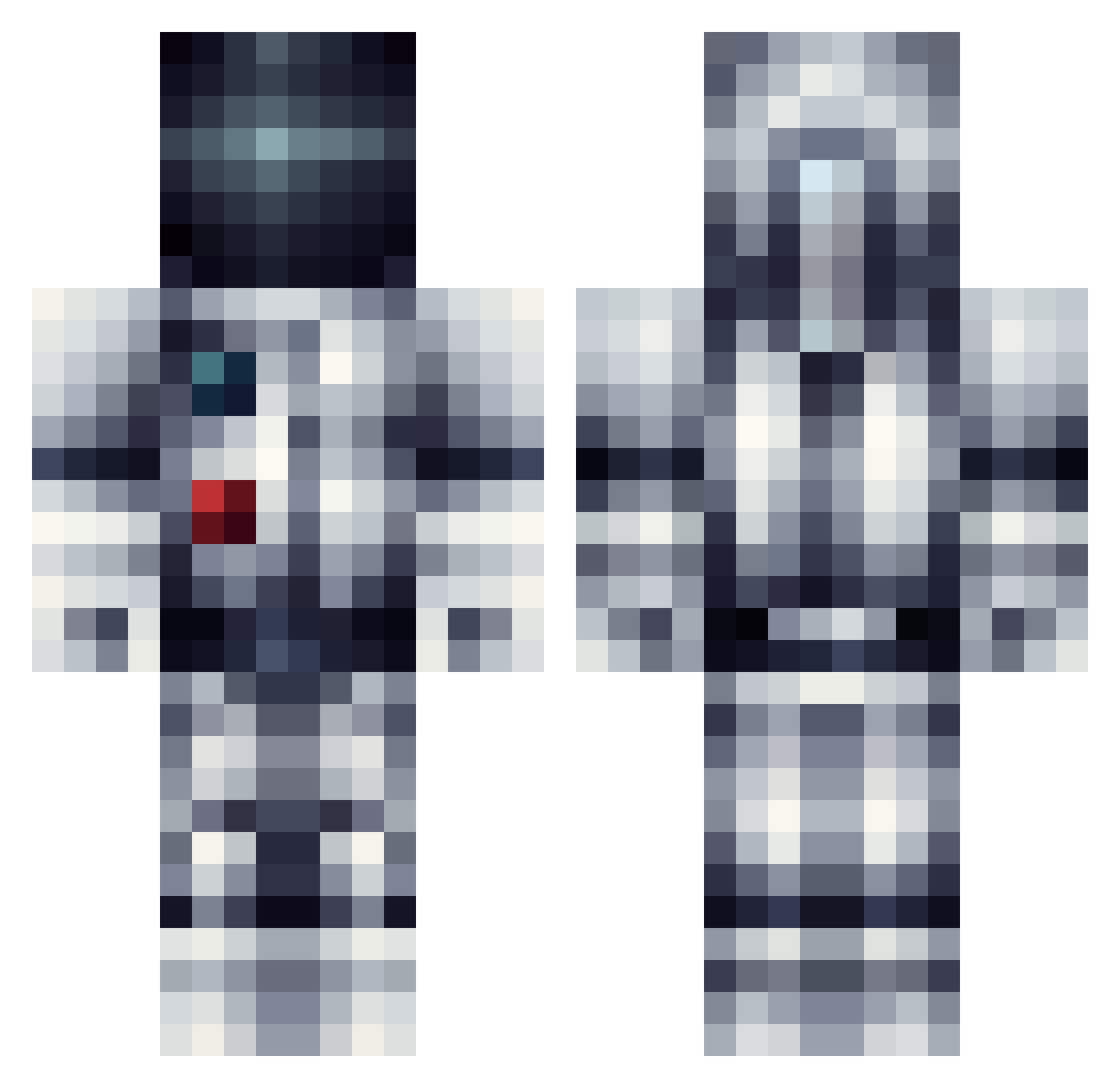 Styn_v9 Minecraft skin, front and back view
