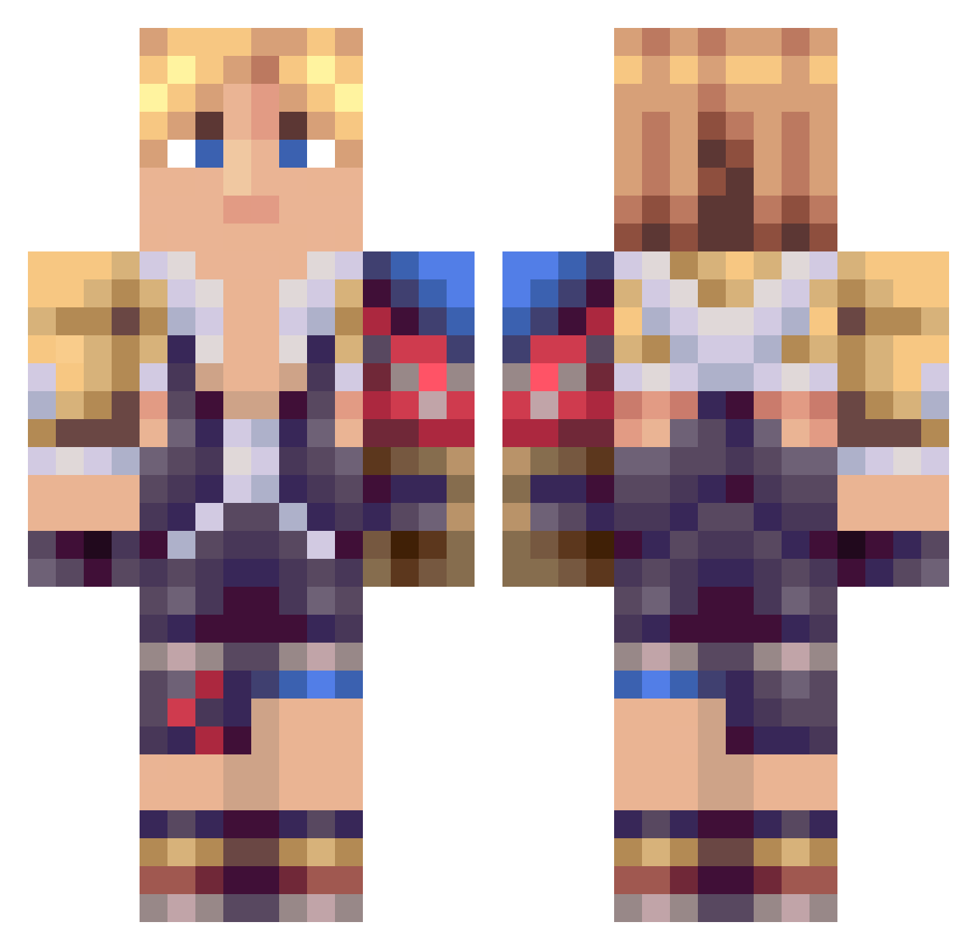 DevilExplorer91 Minecraft skin, front and back view