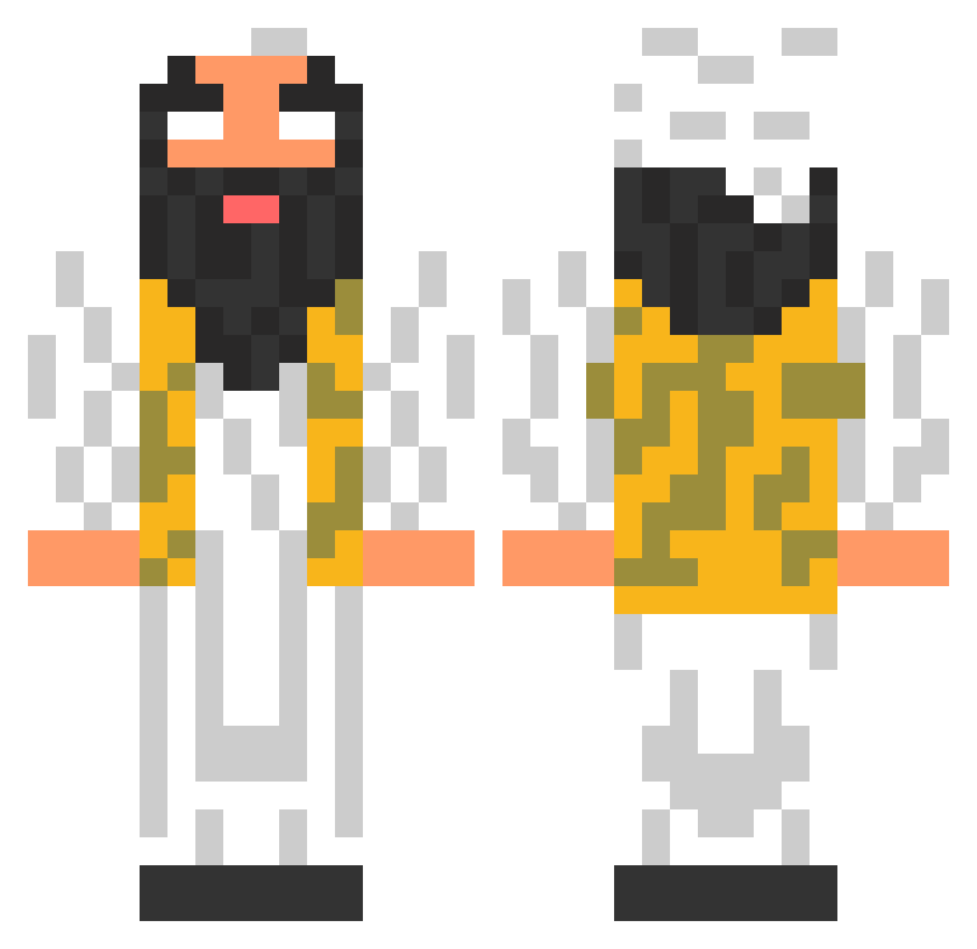 Claudius1000 Minecraft skin, front and back view