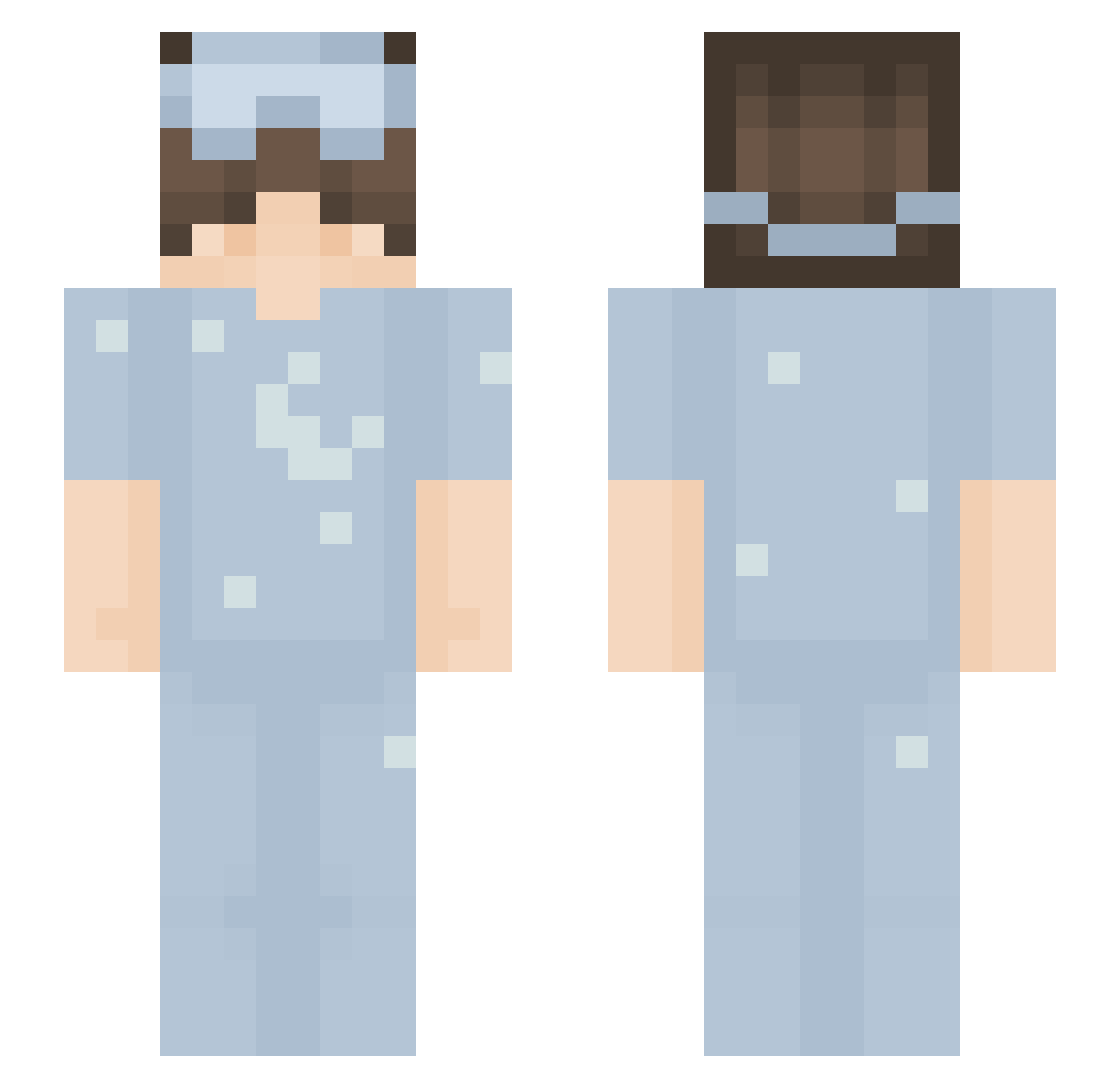 zojet Minecraft skin, front and back view
