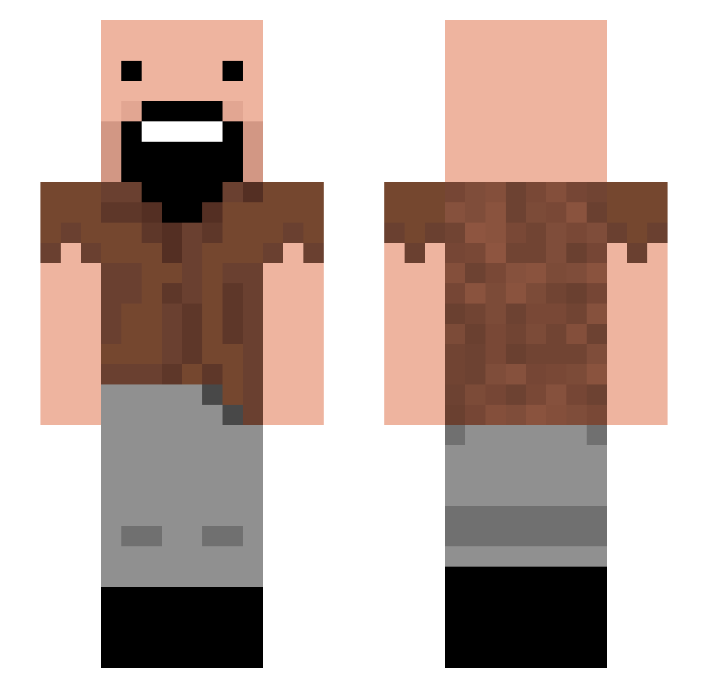 RoninXVX Minecraft skin, front and back view