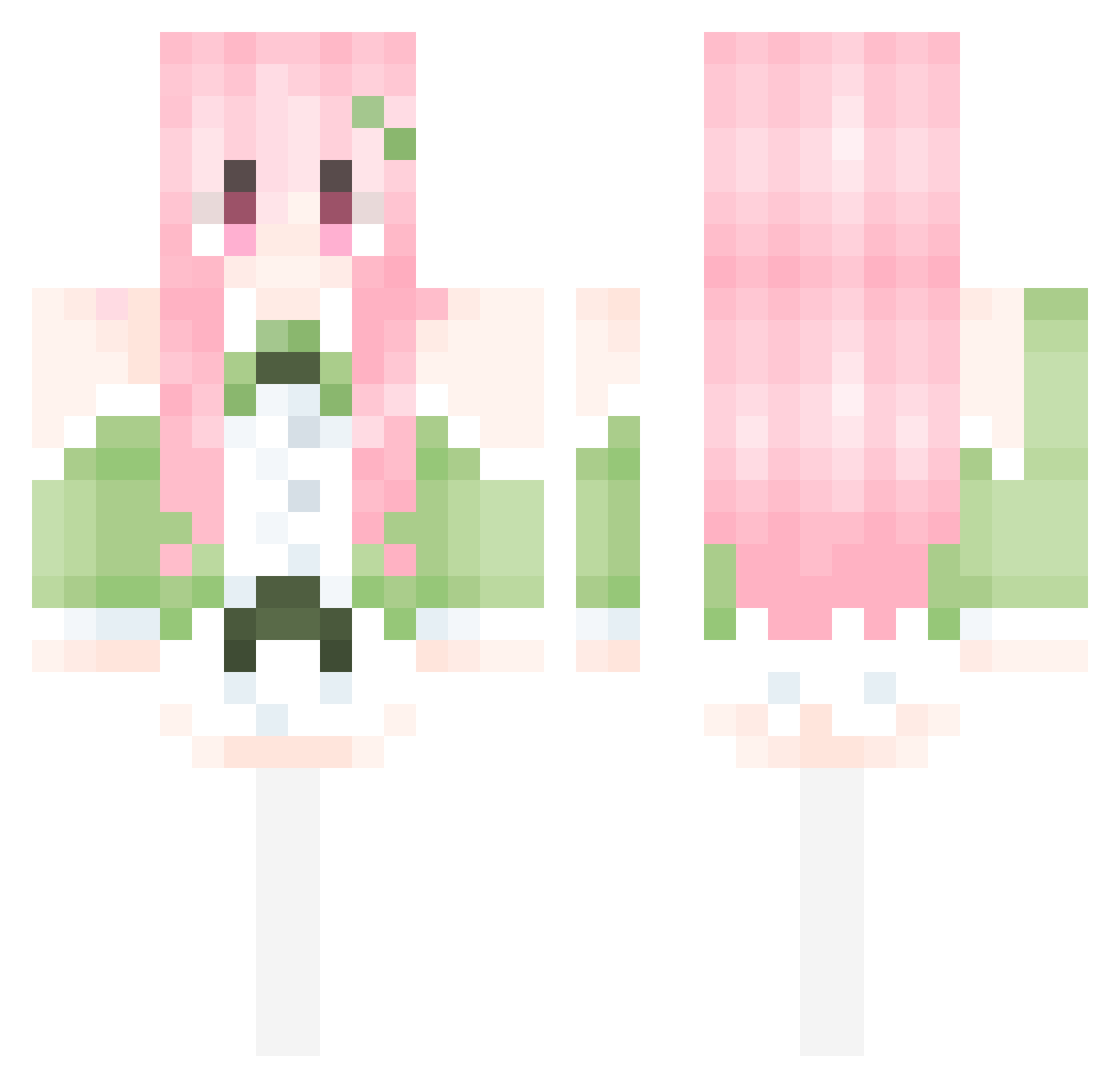 Nomod16 Minecraft skin, front and back view
