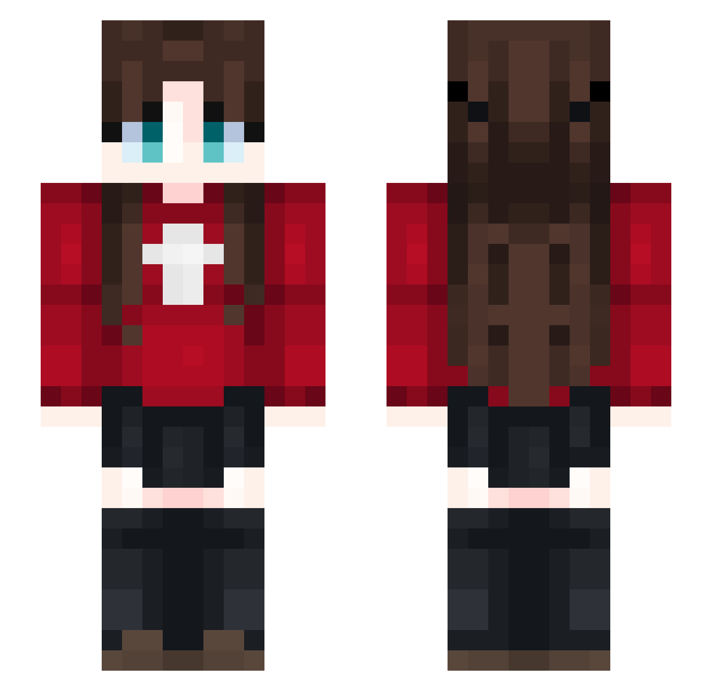 DaBrickster Minecraft skin, front and back view