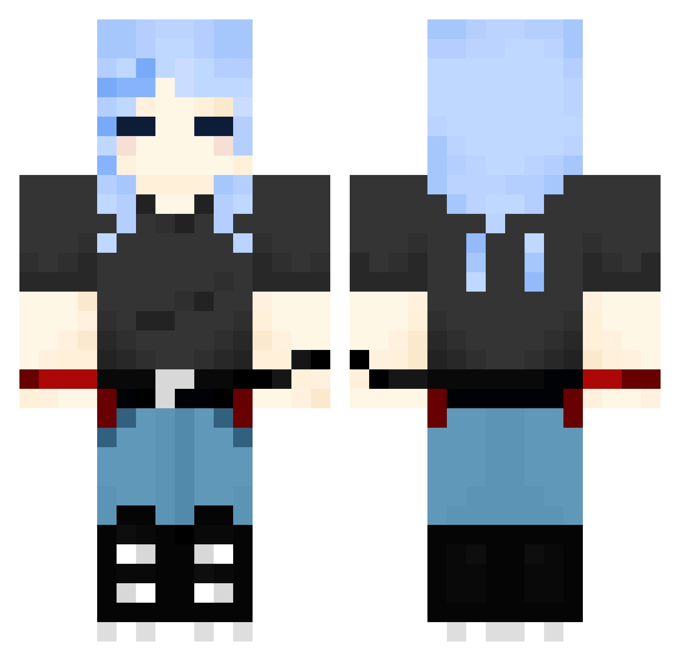 SolarFlareheh Minecraft skin, front and back view