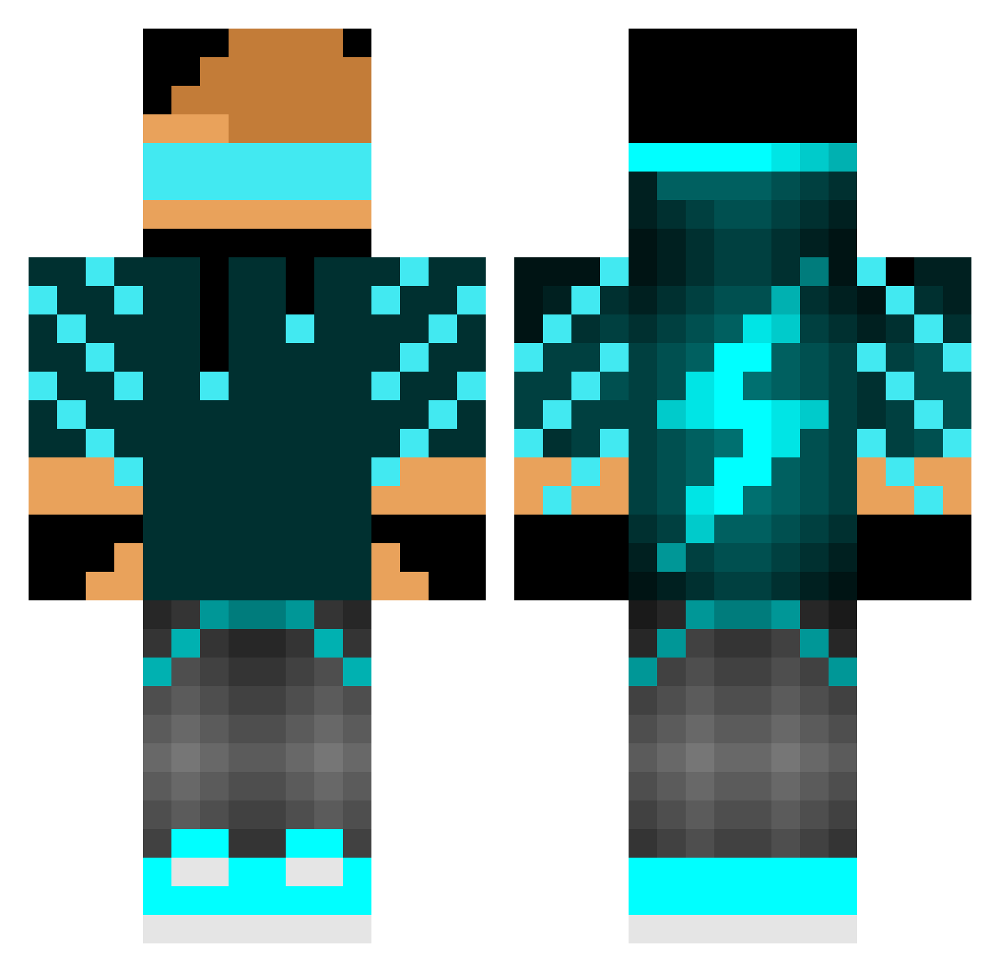 pwnNRGY Minecraft skin, front and back view