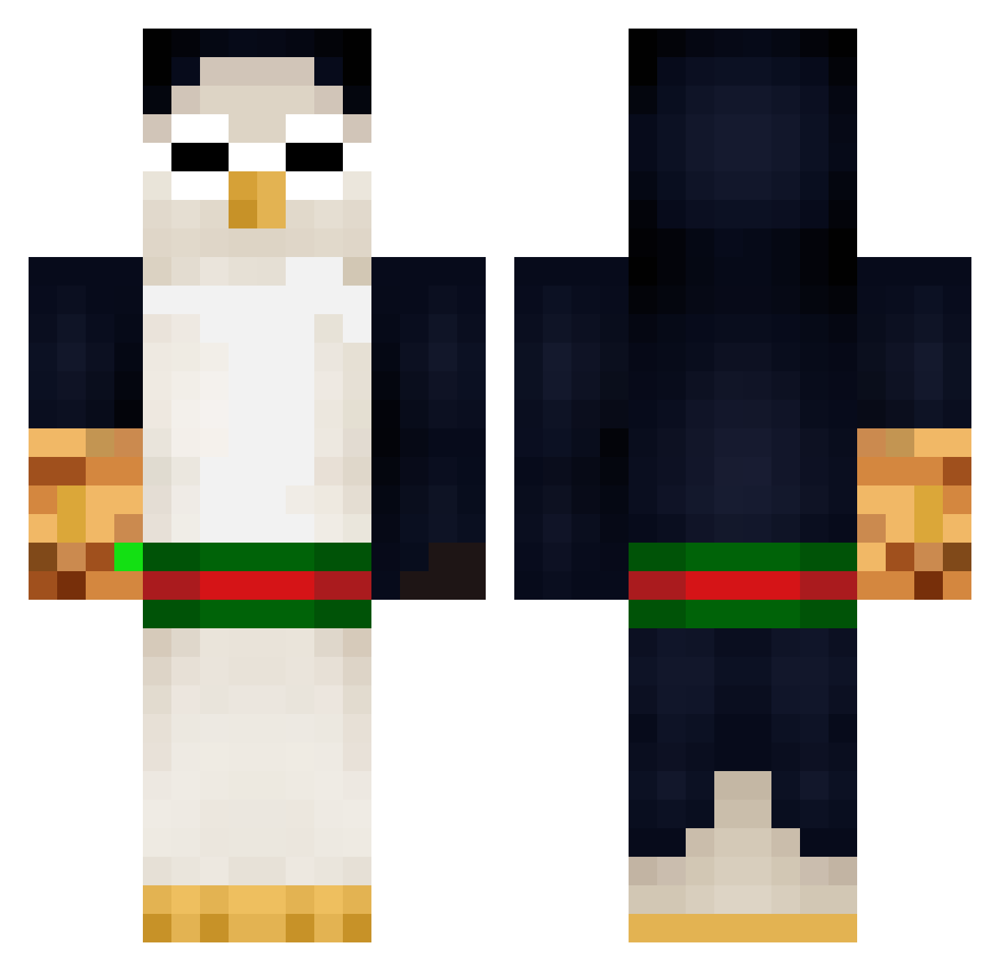 Tribute Minecraft skin, front and back view
