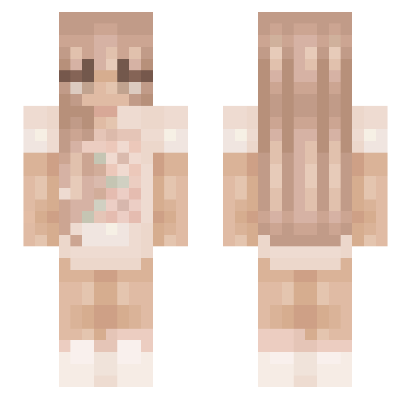 angy Minecraft skin, front and back view