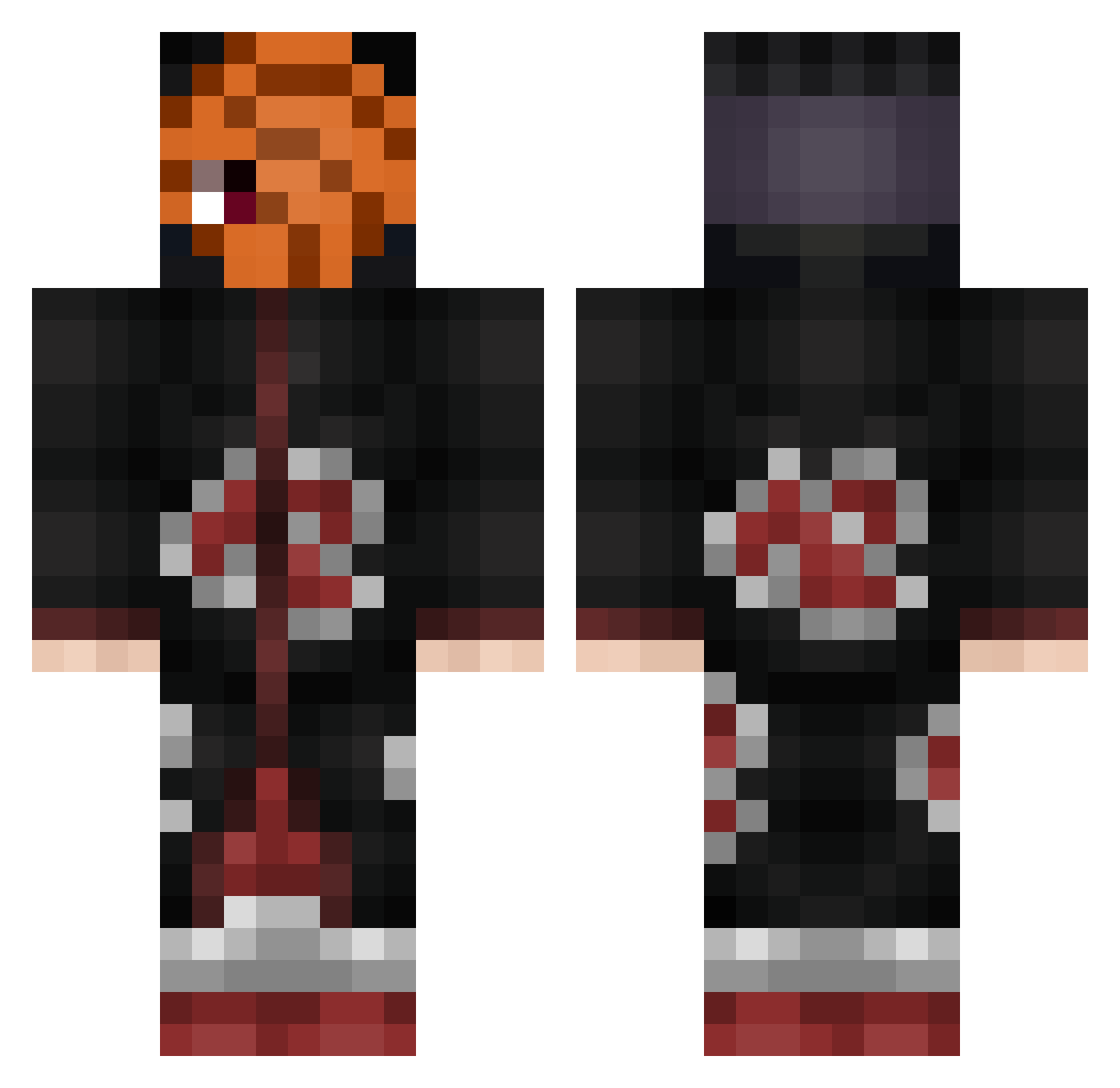 NairodProd Minecraft skin, front and back view