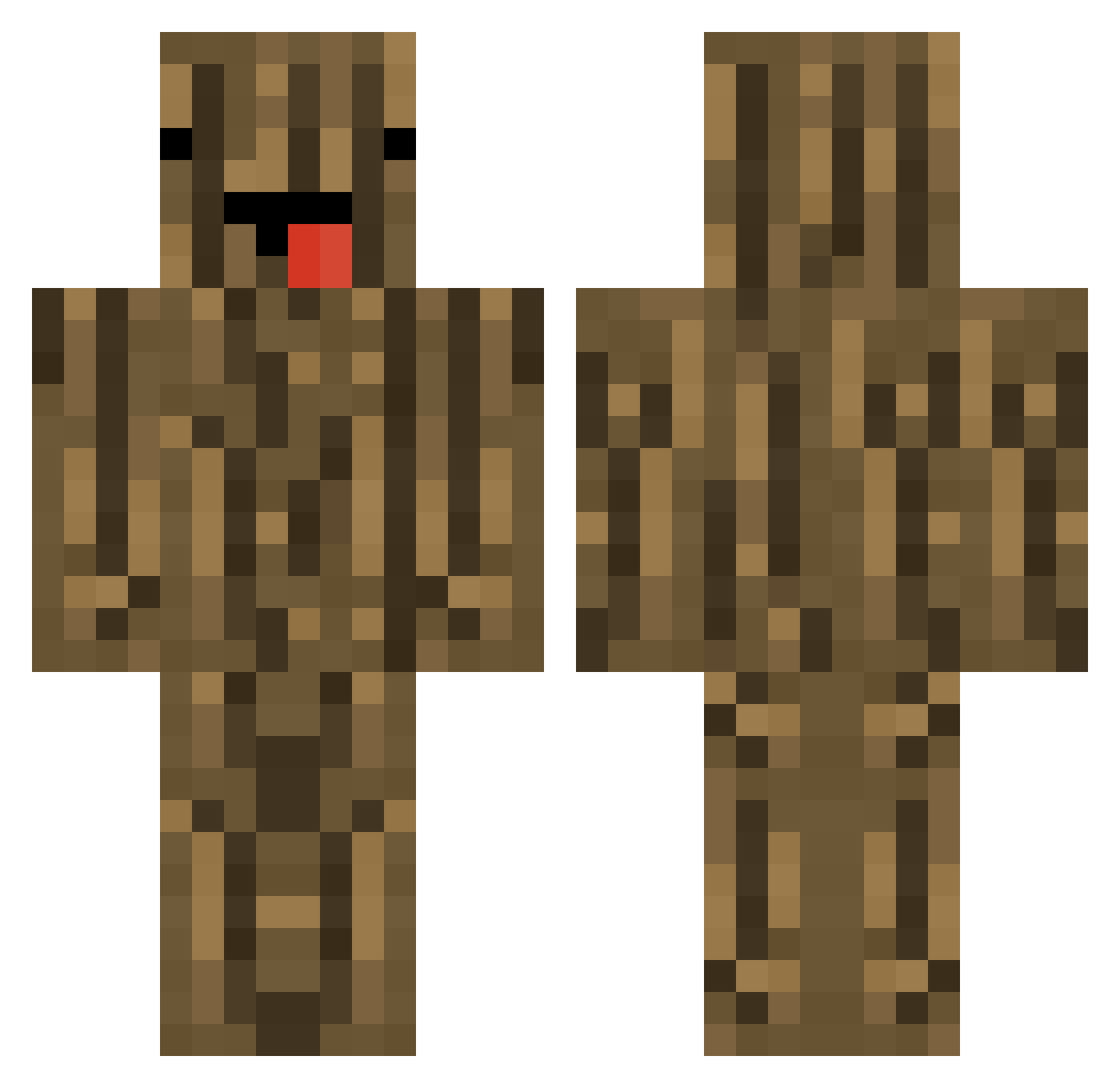 Tronc Minecraft skin, front and back view