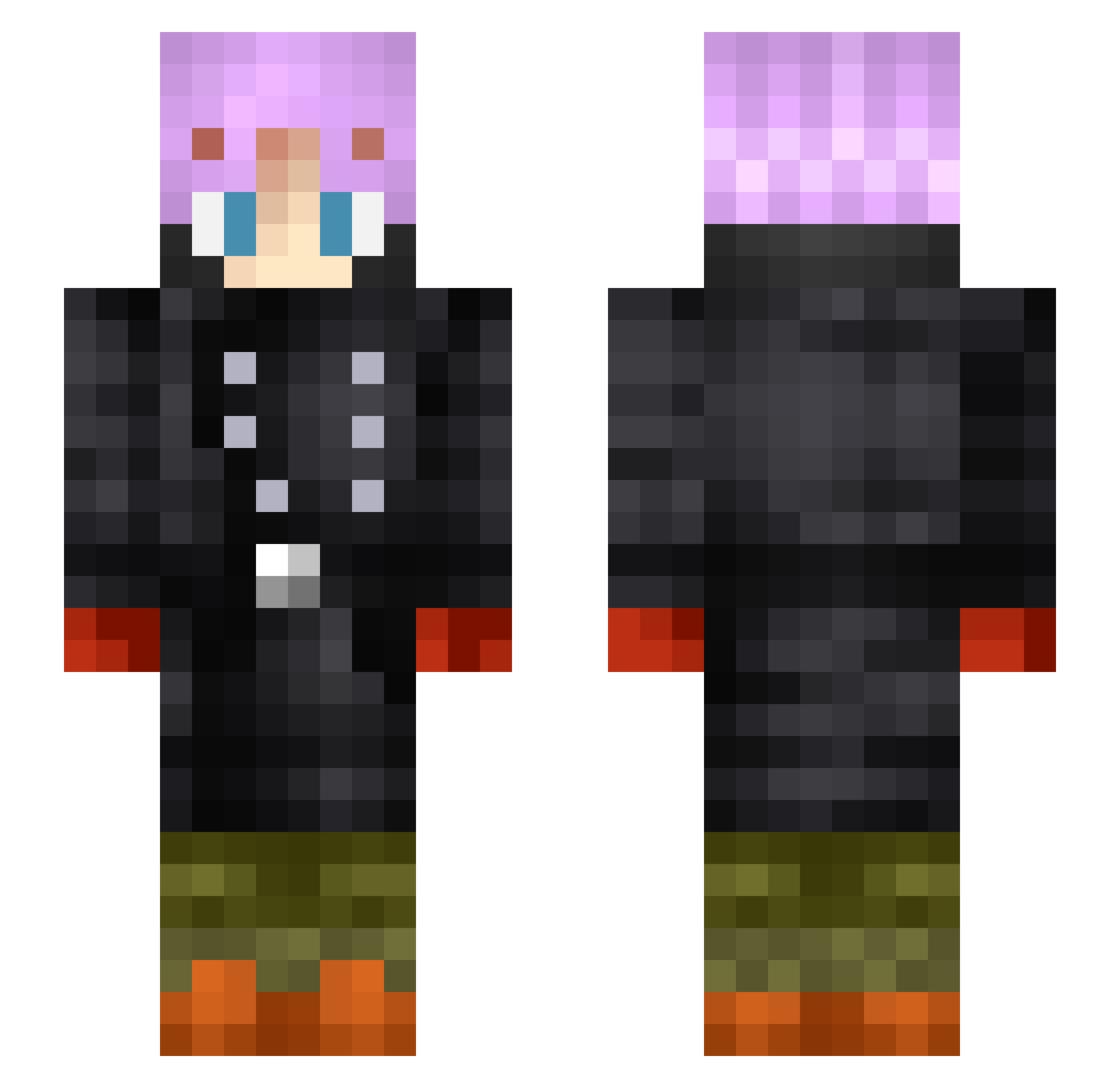 GodlyTomioka Minecraft skin, front and back view