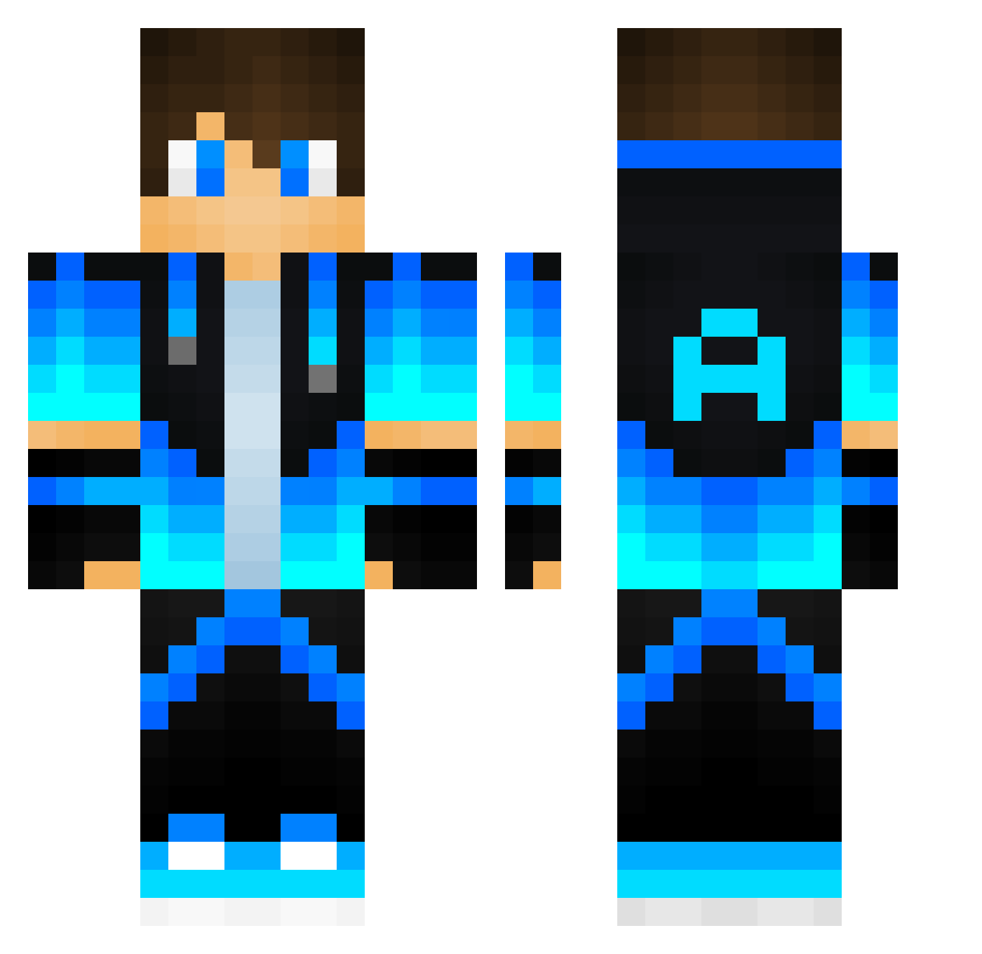 OverflowEVN Minecraft skin, front and back view