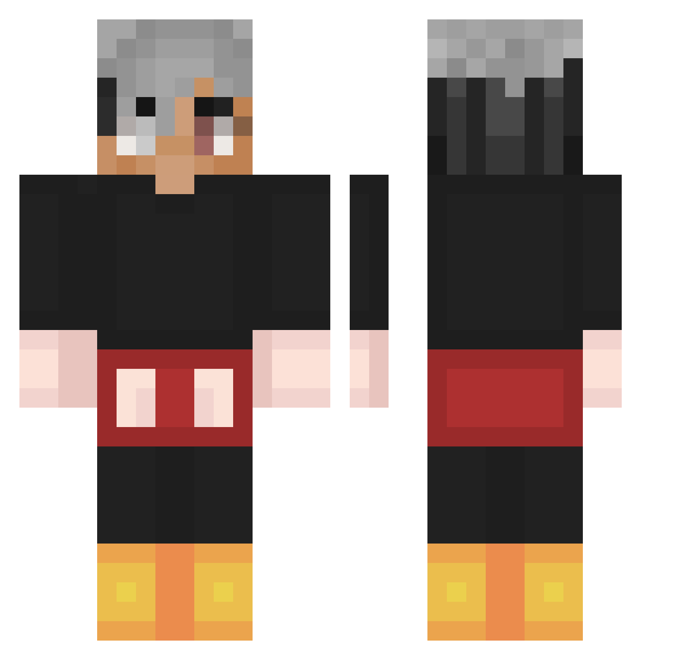 Web4ikGaming Minecraft skin, front and back view