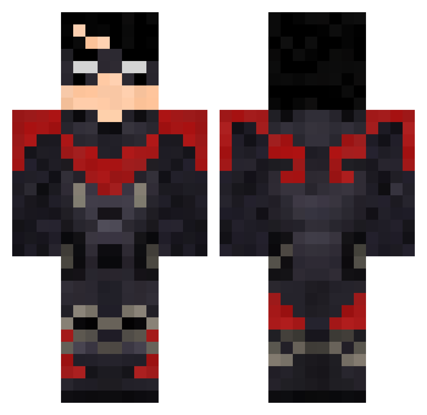 Kamran07 Minecraft skin, front and back view
